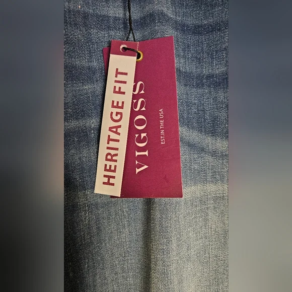 Vigoss Heritage Fit Dark Blue Bootcut Jeans - Picture 8 of 13